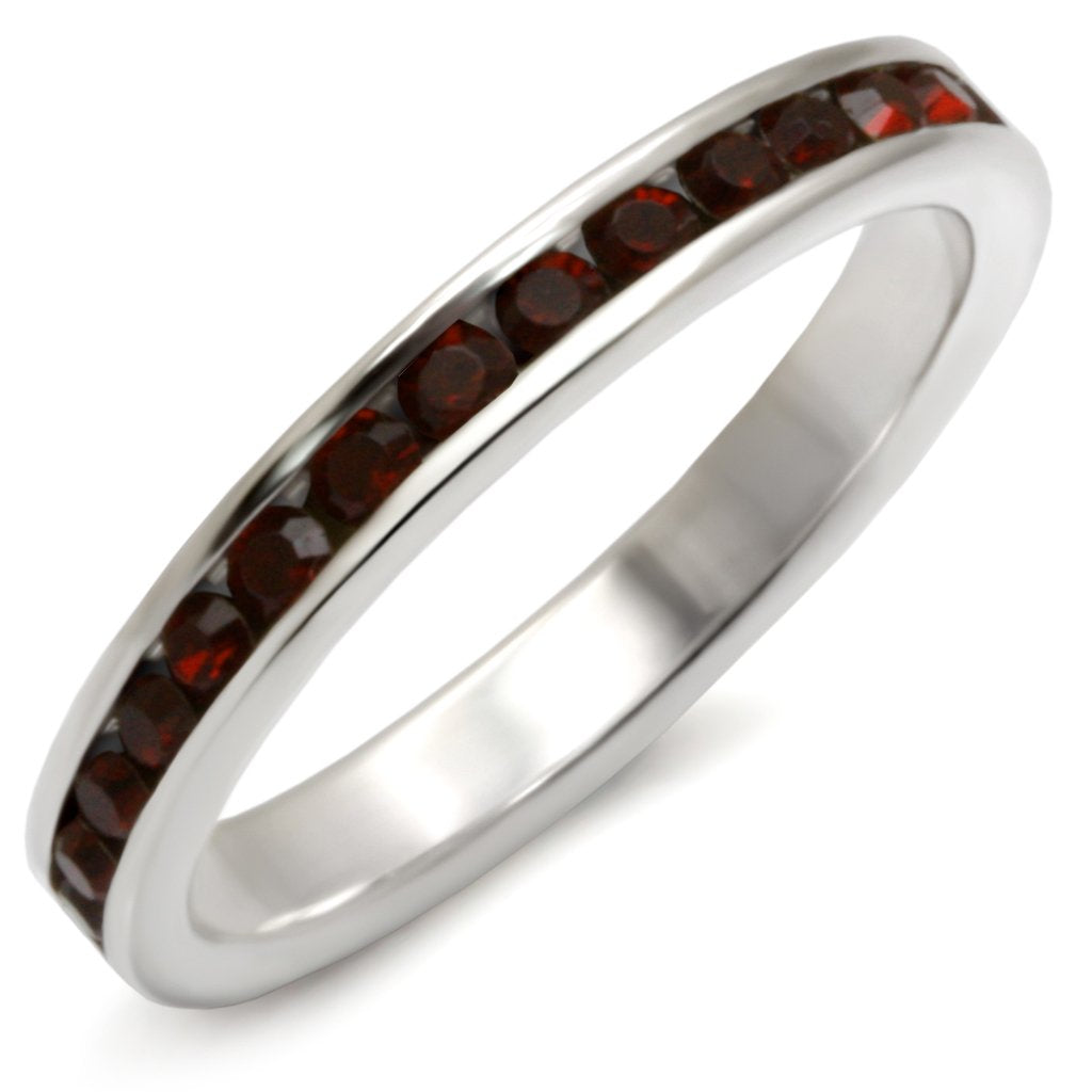 35137 - High-Polished 925 Sterling Silver Ring with Top Grade Crystal in Garnet LuxuryLifeWay Online Store