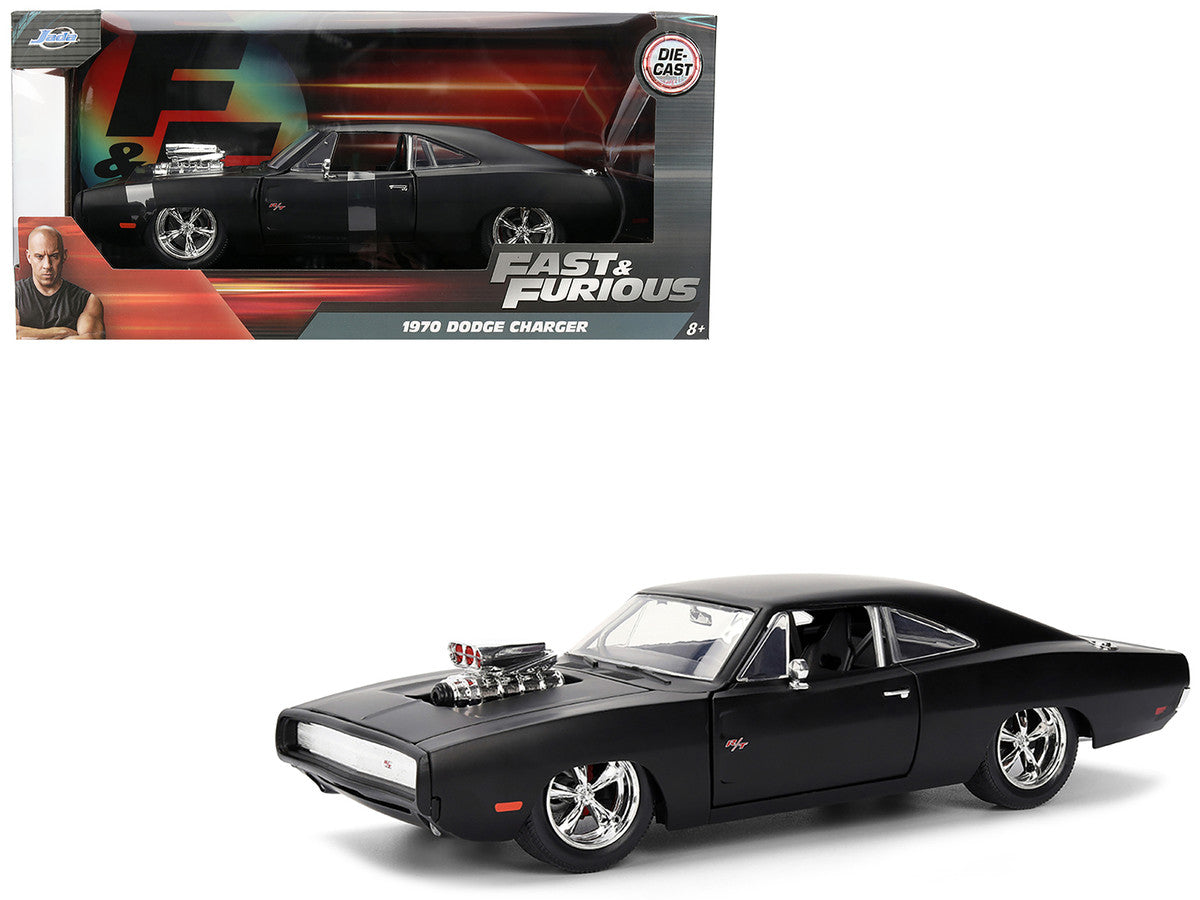 1970 Dodge Charger R/T Matt Black "Fast & Furious" (2009) Movie "Fast & Furious" Series 1/24 Diecast Model Car by Jada LuxuryLifeWay Online Store