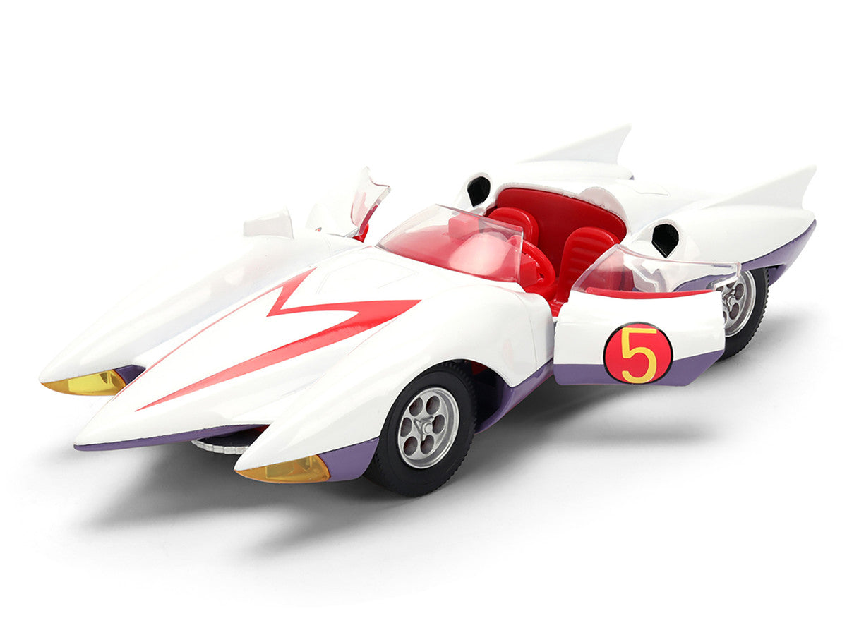 Mach 5 White with Red Stripes and Interior "Speed Racer" (1967) TV Series "Anime Hollywood Rides" Series 1/32 Diecast Model Car by Jada LuxuryLifeWay Online Store