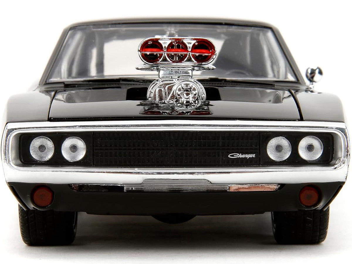 Dodge Charger R/T Black with Dom Diecast Figure "Fast & Furious" (2009) Movie "Hollywood Rides" Series 1/24 Diecast Model Car by Jada LuxuryLifeWay Online Store
