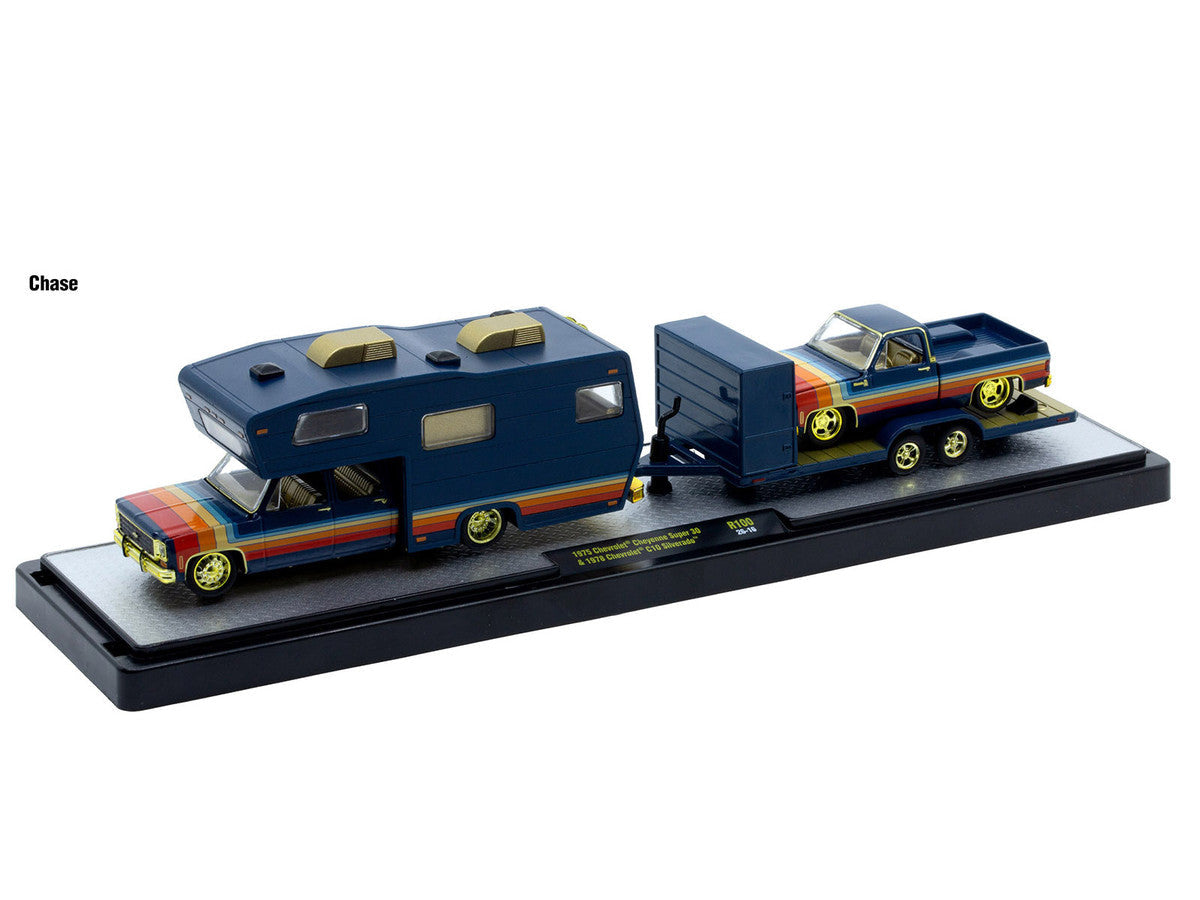 Auto Haulers Set of 3 Trucks Release 100 Limited Edition to 9600 pieces Worldwide 1/64 Diecast Models by M2 Machines LuxuryLifeWay Online Store