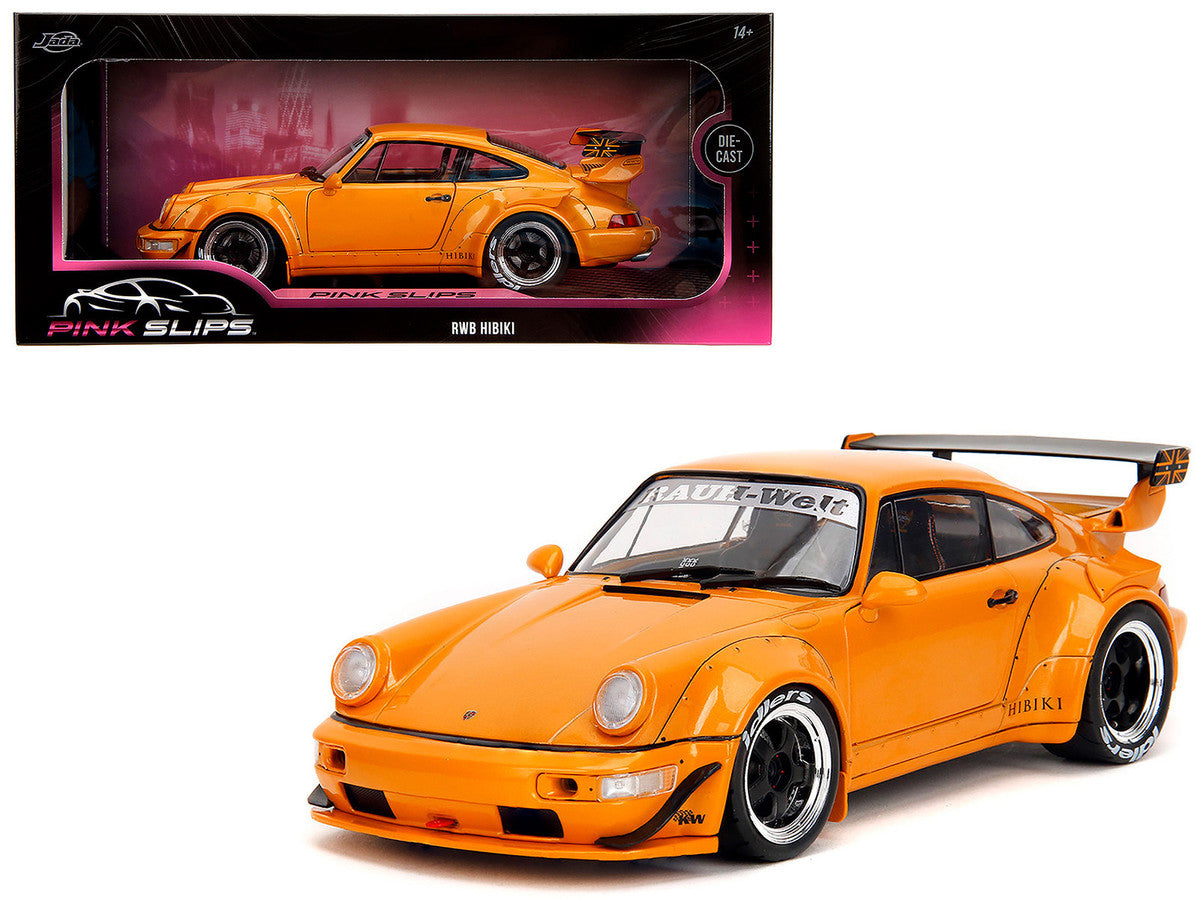 RWB Bodykit "Hibiki" Orange Metallic "Pink Slips" Series 1/18 Diecast Model Car by Jada LuxuryLifeWay Online Store