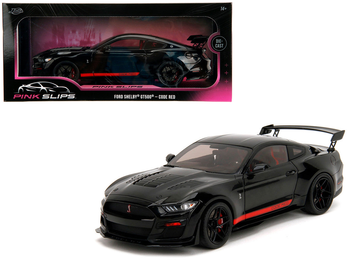 Shelby GT500 "Code Red" Black with Red Stripes "Pink Slips" Series 1/18 Diecast Model Car by Jada LuxuryLifeWay Online Store