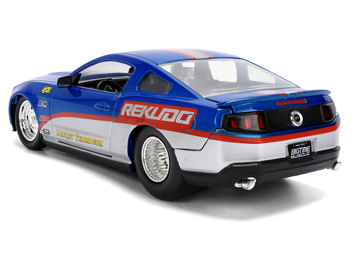 2010 Ford Mustang GT "Rekudo" Blue Metallic with Red and Silver Stripes "Bigtime Muscle" Series 1/24 Diecast Model Car by Jada LuxuryLifeWay Online Store