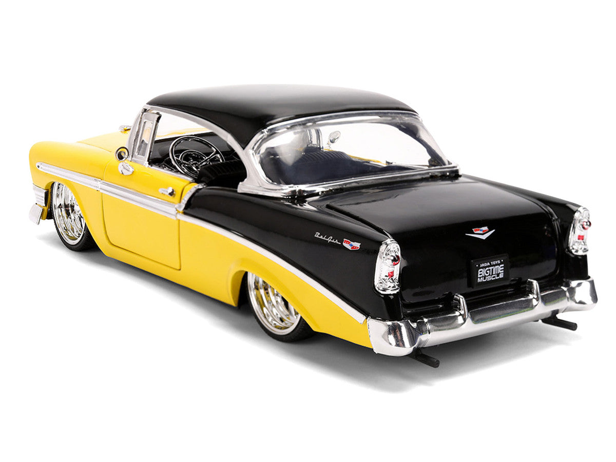 1956 Chevrolet Bel Air Yellow and Black "Bigtime Muscle" Series 1/24 Diecast Model Car by Jada LuxuryLifeWay Online Store