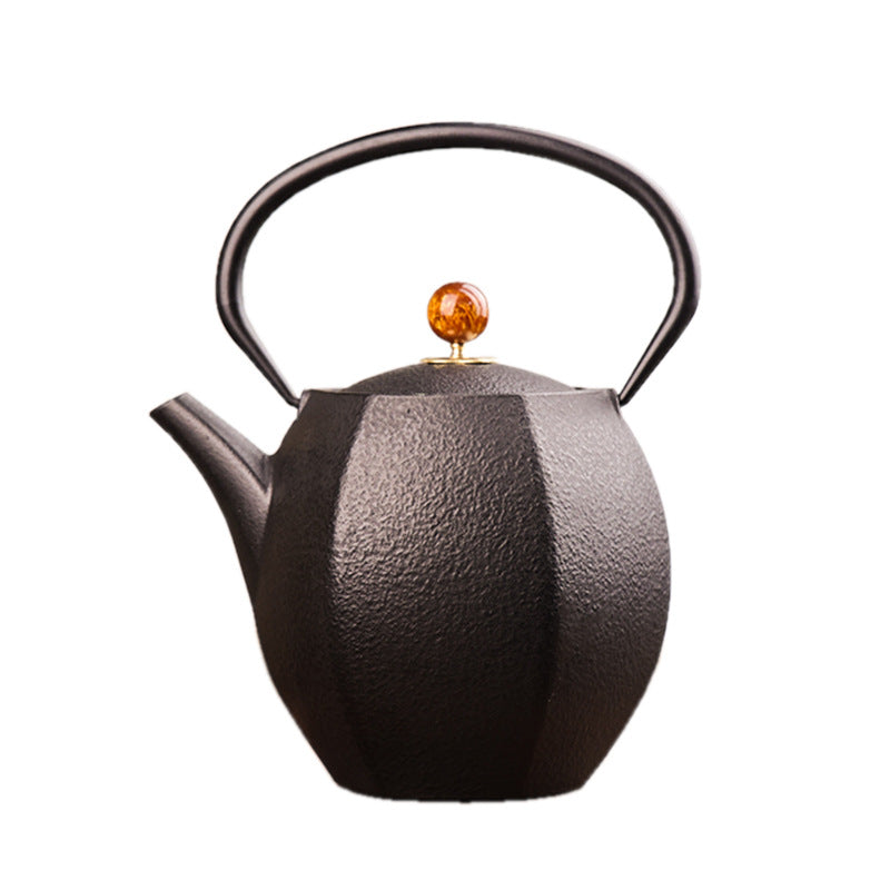 Cast Iron Teapot Bright Enamel Inner Wall Kettle PearlNestDecor.com