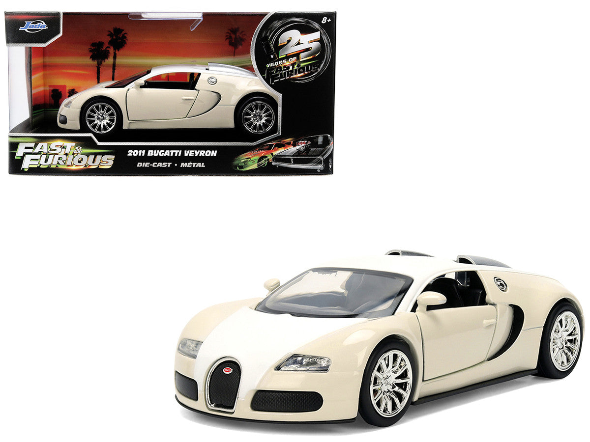 2011 Bugatti Veyron White and Tan "Furious 7" (2015) Movie "25 Years of Fast & Furious" Series 1/32 Diecast Model Car by Jada LuxuryLifeWay Online Store