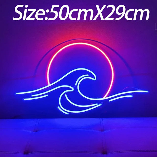 Neon Sign Mountain and Flow Water Led Lamp Pi-Mart