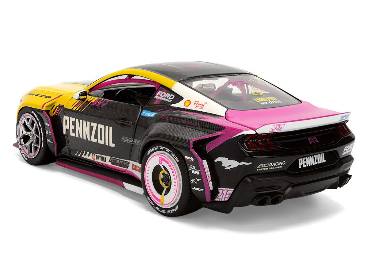 Ford Mustang RTR #213 Ben Hobson "Pennzoil" "Formula Drift PRO Championship" (2025) with Lights "RTR Vehicles" Series 1/24 Diecast Model Car by Jada LuxuryLifeWay Online Store