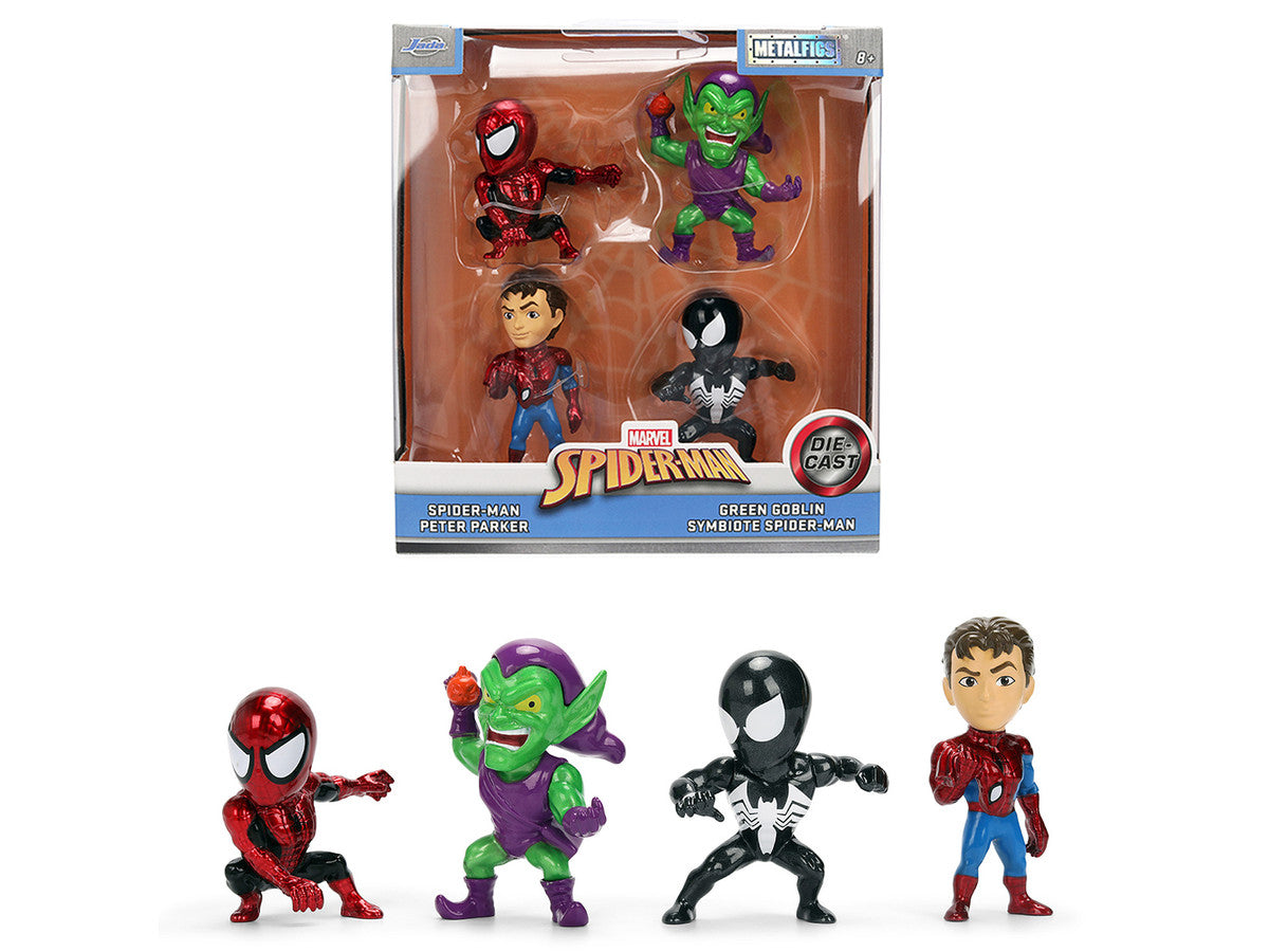 Set of 4 Diecast Figures "Spider-Man" Wave 3 "Metalfigs" Series Diecast Models by Jada LuxuryLifeWay Online Store