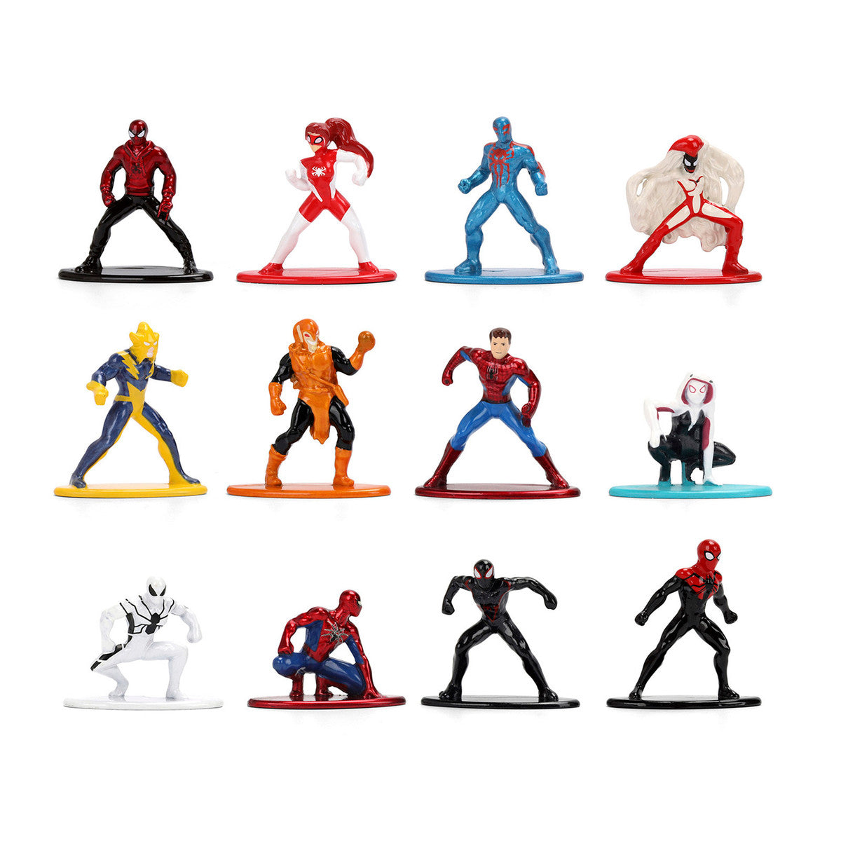 Set of 12 Diecast Figures "Spider-Man" Franchise "Nano Metalfigs" Series Diecast Models by Jada LuxuryLifeWay Online Store
