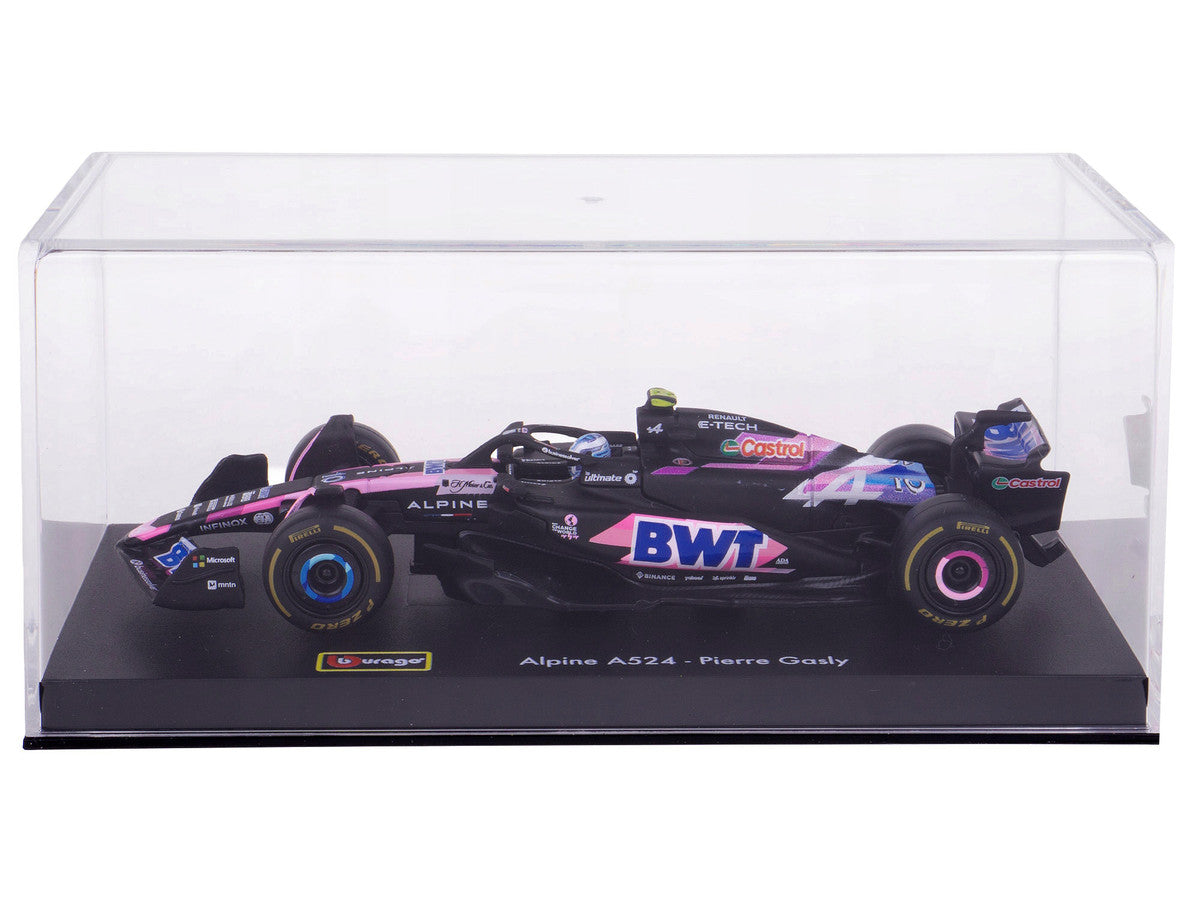 Alpine A524 #10 Pierre Gasly "BWT" "Formula One F1 World Championship" (2024) with Driver Figure and Display Case "Race" Series 1/43 Diecast Model Car by Bburago LuxuryLifeWay Online Store