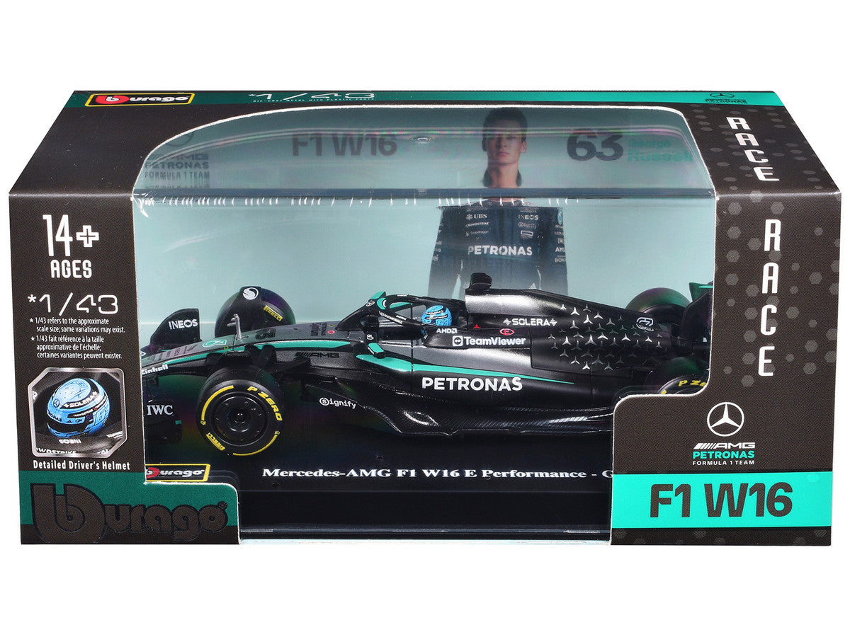Mercedes-AMG F1 W16 E Performance #63 George Russell Formula One F1 "World Championship" (2025) 1/43 Diecast Model Car by Bburago LuxuryLifeWay Online Store