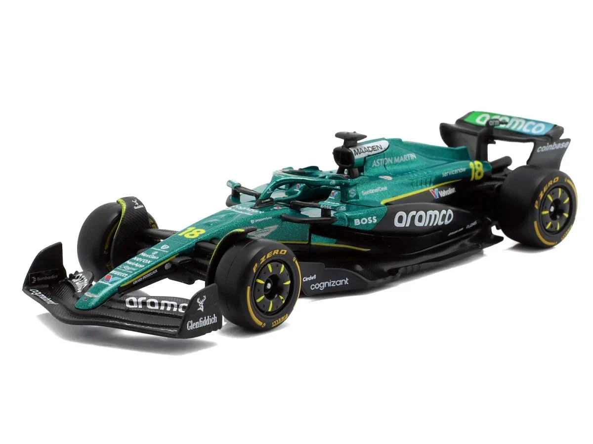 Aston Martin AMR25 #18 Lance Stroll "Aramco" Formula One F1 World Championship (2025) "Race" Series 1/43 Diecast Model Car by Bburago LuxuryLifeWay Online Store
