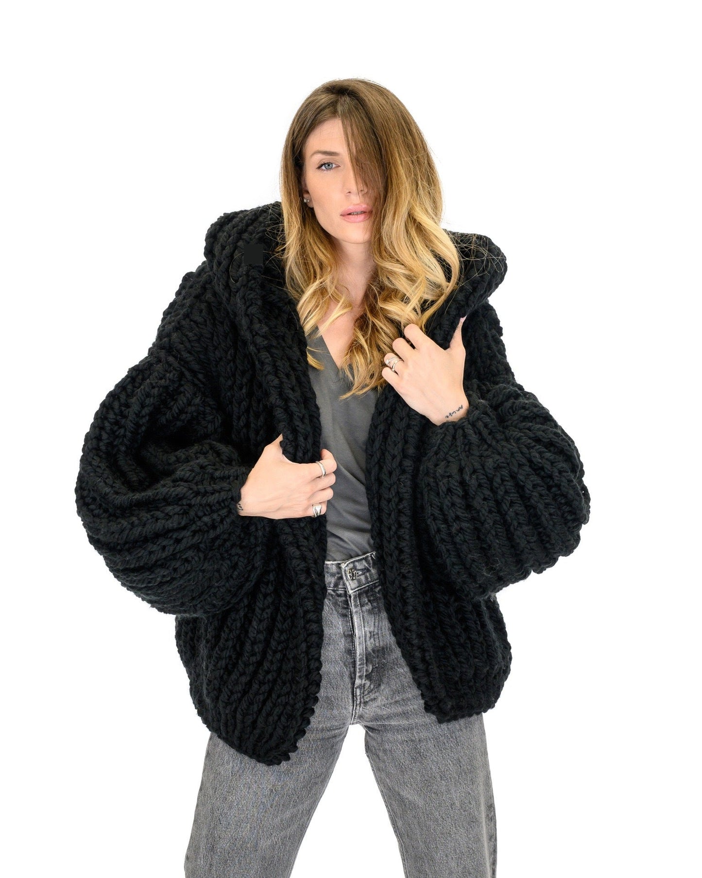 Women's Loose And Lazy Style Hooded Cardigan Sweater Best YouTube Store
