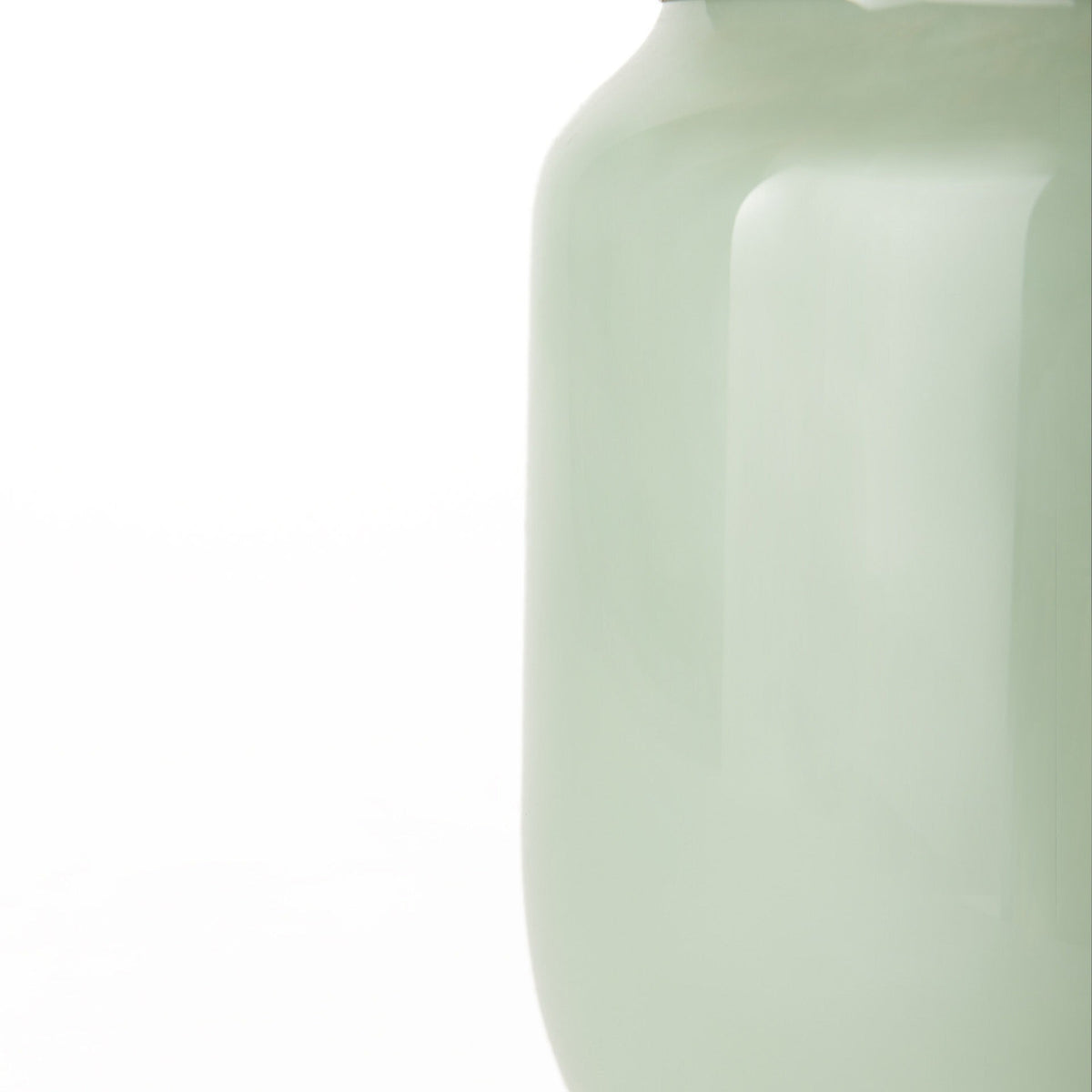 12" Smokey Green and Glass Rounded Oval Vase LuxuryLifeWay Online Store