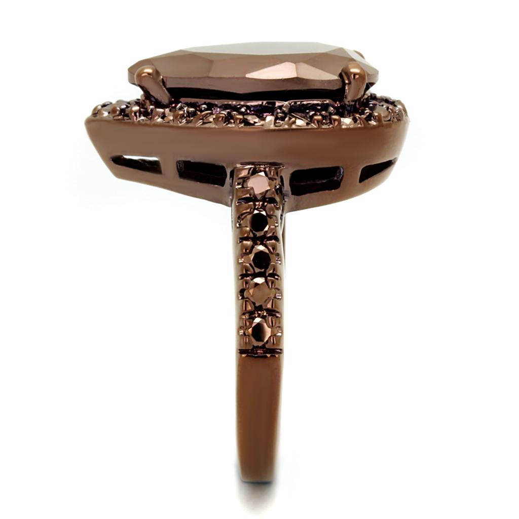 3W1153 - IP Coffee light Brass Ring with AAA Grade CZ in Light Coffee LuxuryLifeWay Online Store