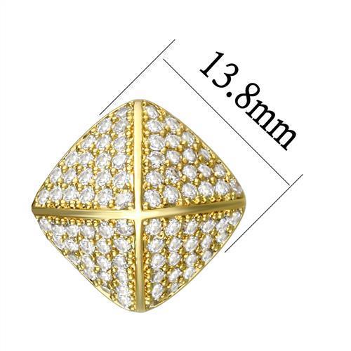 3W1323 - Gold Brass Earrings with AAA Grade CZ in Clear LuxuryLifeWay Online Store