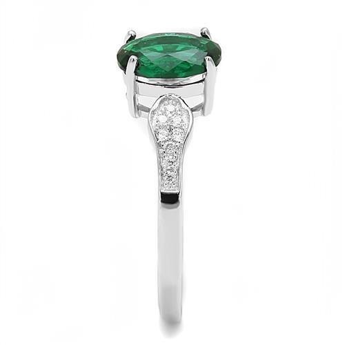 3W1387 - Rhodium 925 Sterling Silver Ring with Synthetic Synthetic Glass in Blue Zircon LuxuryLifeWay Online Store