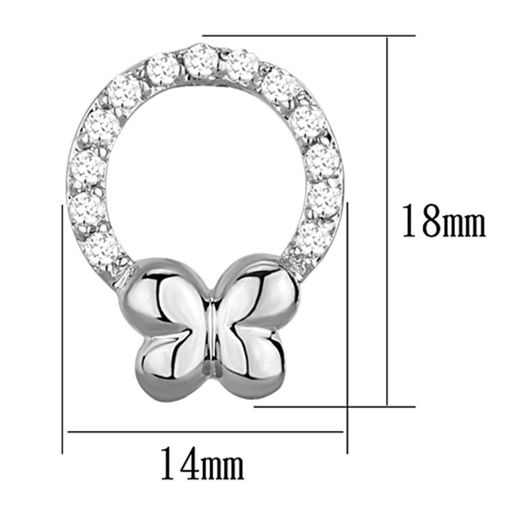 3W620 - Rhodium Brass Earrings with AAA Grade CZ in Clear LuxuryLifeWay Online Store