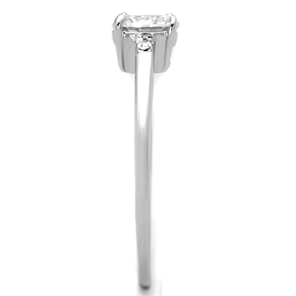 3W786 - Rhodium Brass Ring with AAA Grade CZ in Clear LuxuryLifeWay Online Store