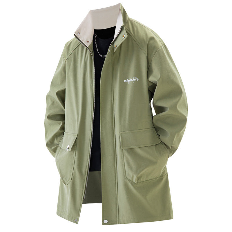 Men's Plus-Size Mid-Length Casual Trench Coat LuxuryLifeWay Online Store