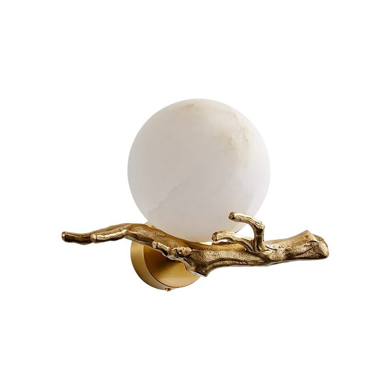 Light Luxury Copper Marble Creative Bedroom Wall Lamp PearlNestDecor.com