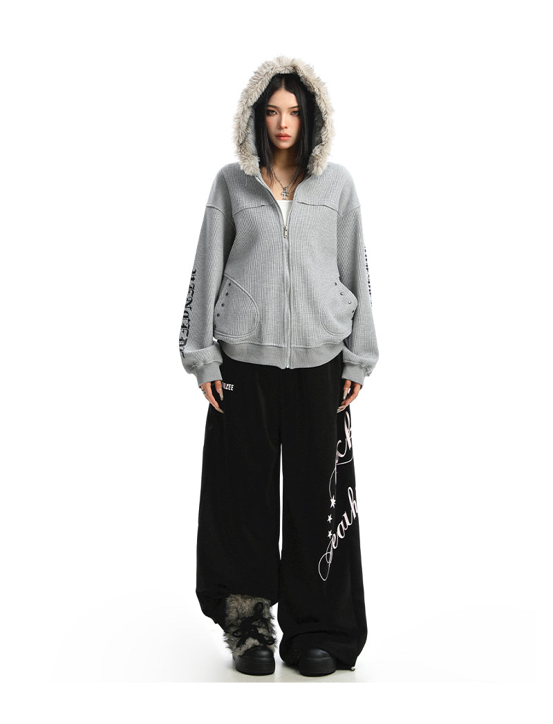Women's Zipper Cardigan Detachable Fur Collar Sweater Best YouTube Store