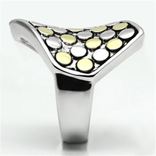 3W249 - Reverse Two-Tone Brass Ring with No Stone LuxuryLifeWay Online Store
