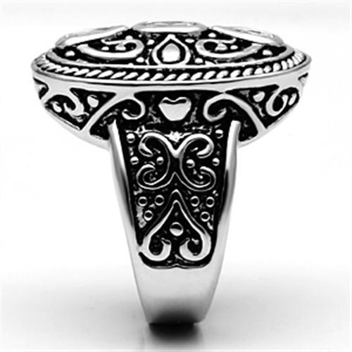 3W252 - Rhodium Brass Ring with AAA Grade CZ in Clear LuxuryLifeWay Online Store