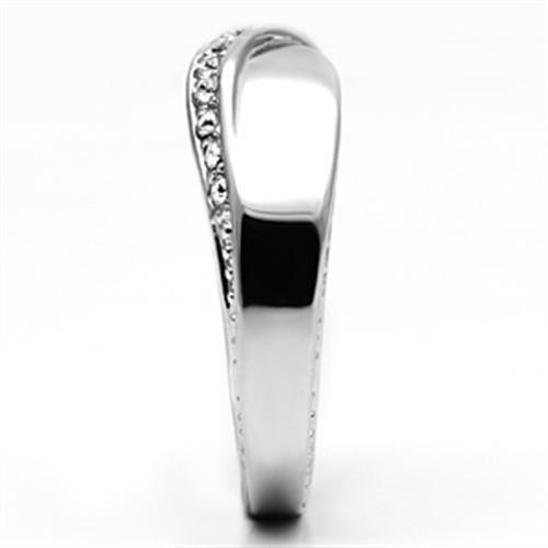3W264 - Rhodium Brass Ring with Top Grade Crystal in Clear LuxuryLifeWay Online Store