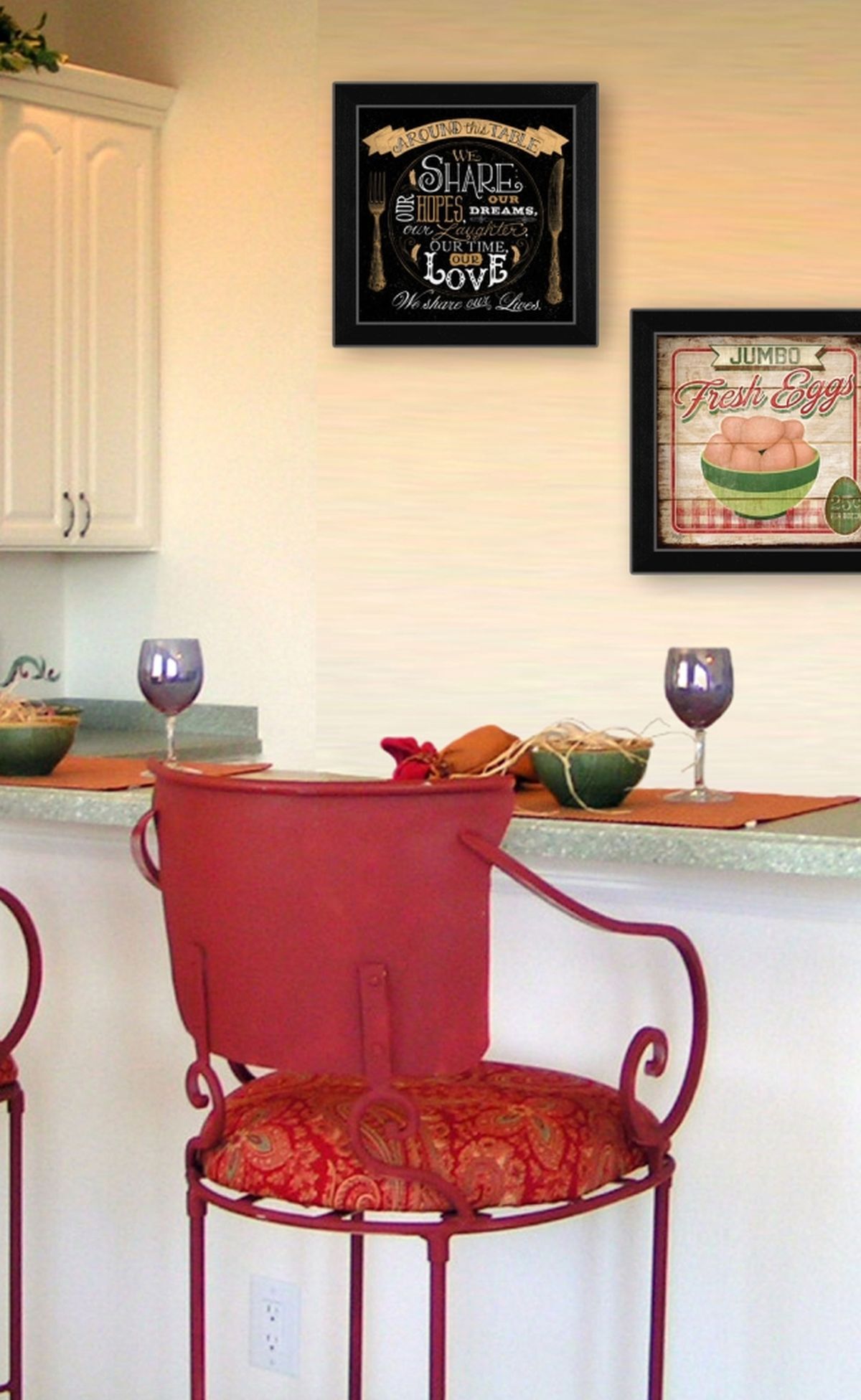 Set Of Two Around the Table Black Framed Print Wall Art LuxuryLifeWay Online Store