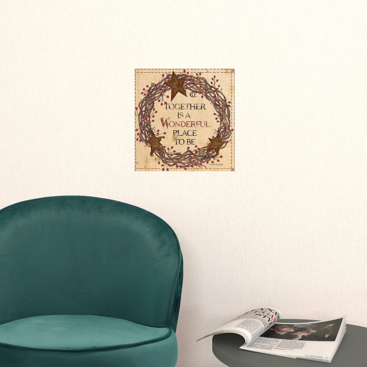 Set Of Two Together is a wonderful Place Black Framed Print Wall Art LuxuryLifeWay Online Store