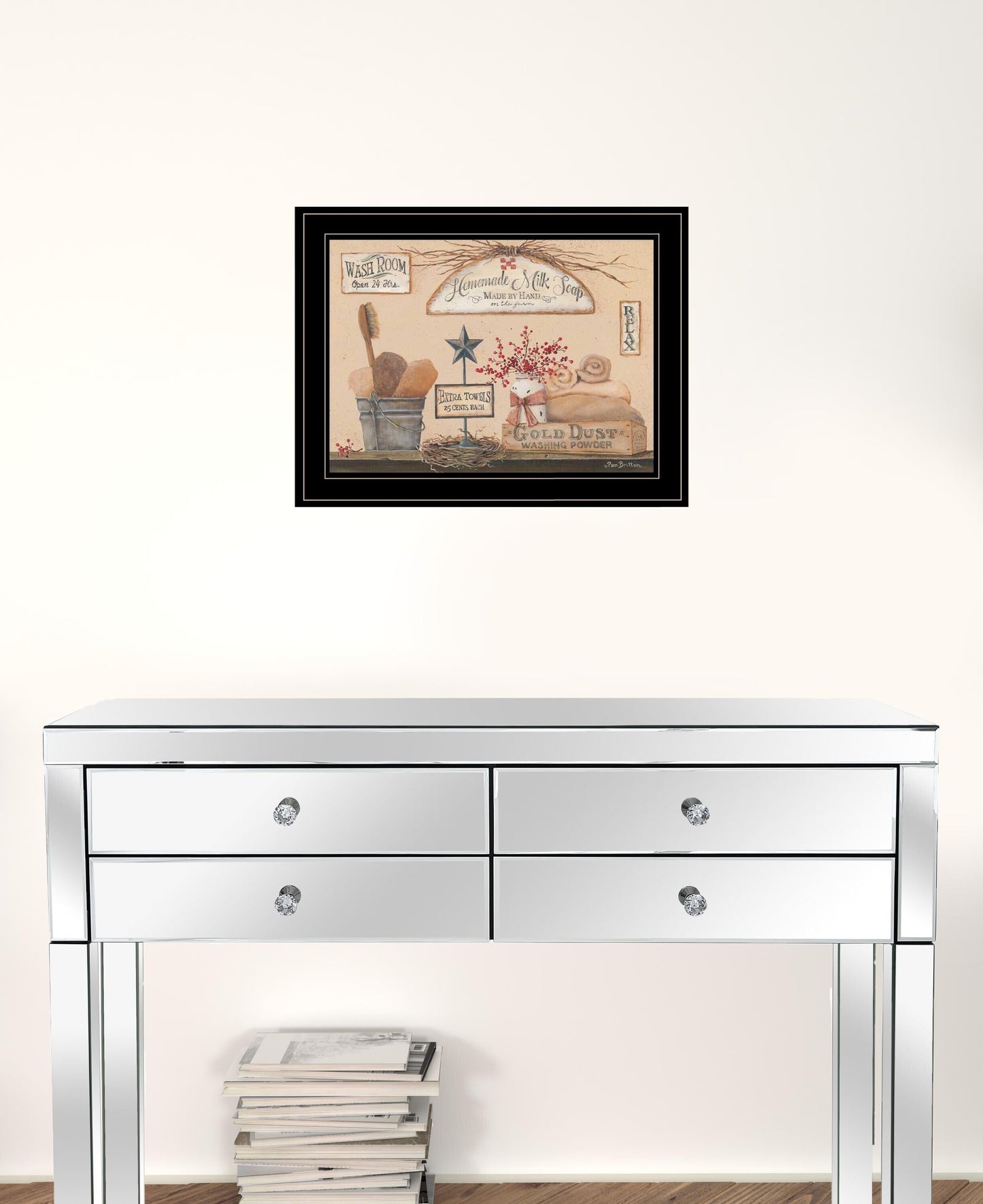 Set Of Two Wash Room 2 Black Framed Print Bathroom Wall Art LuxuryLifeWay Online Store
