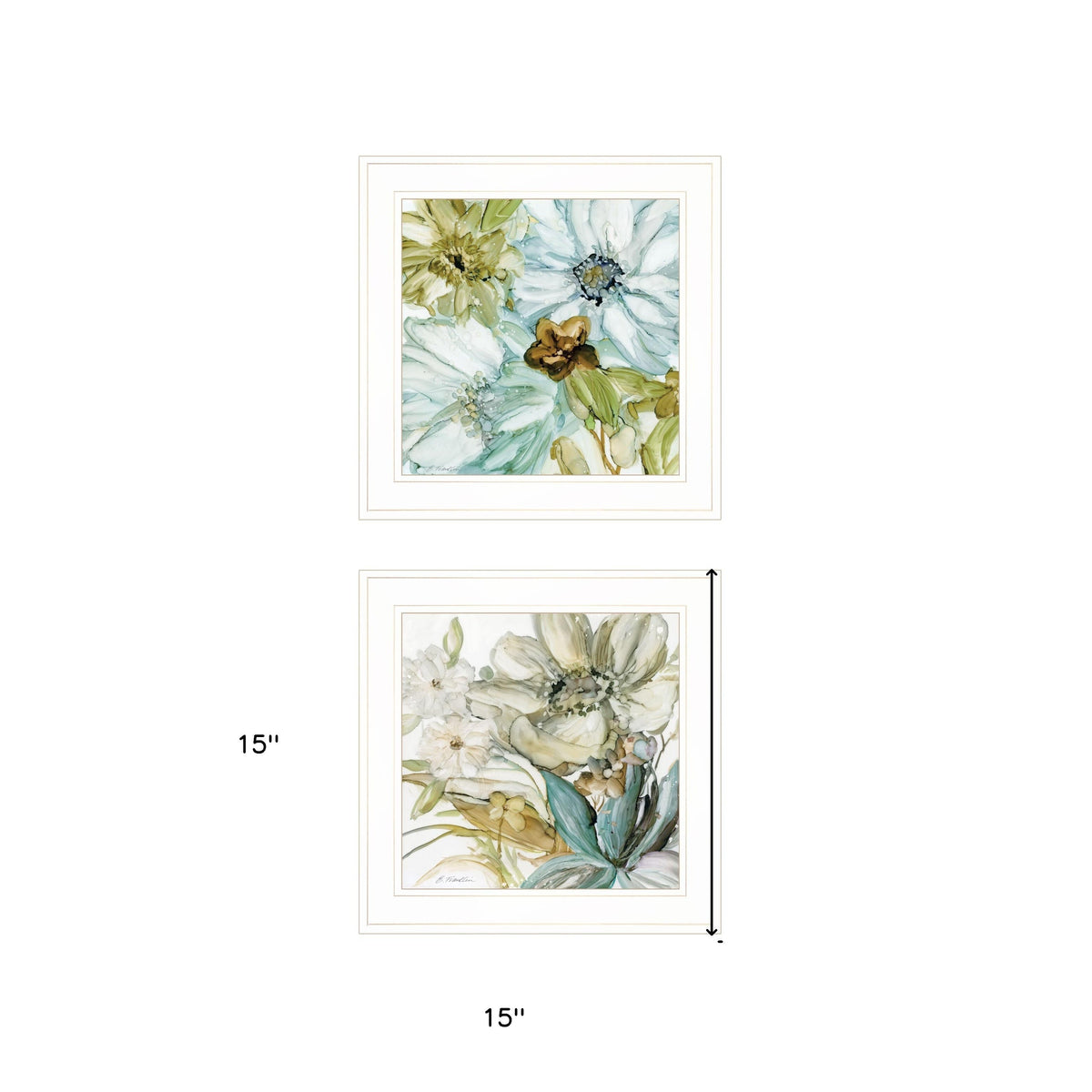 Set Of Two Sea Glass 1 White Framed Print Wall Art LuxuryLifeWay Online Store