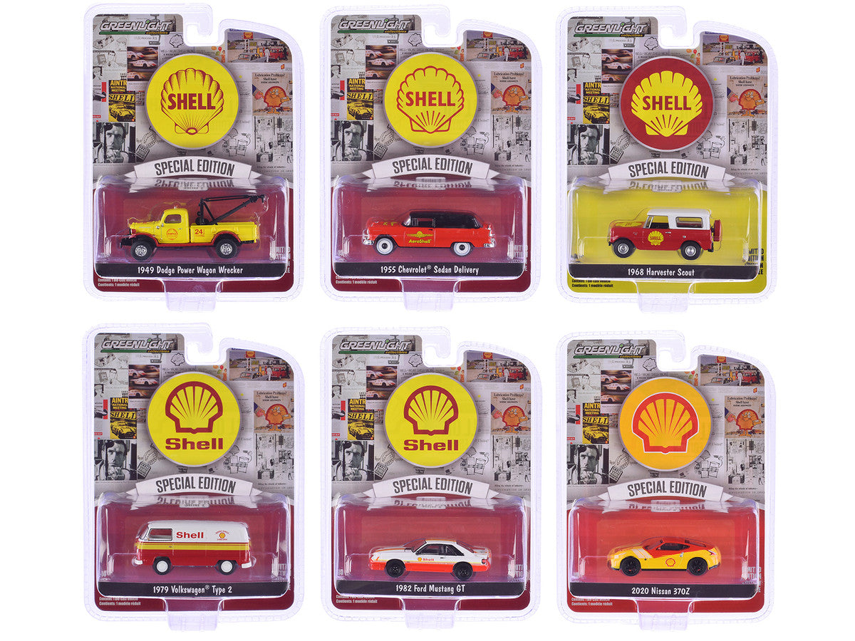 "Shell Oil Special Edition" Series 2 Set of 6 pieces 1/64 Diecast Model Cars by Greenlight LuxuryLifeWay Online Store