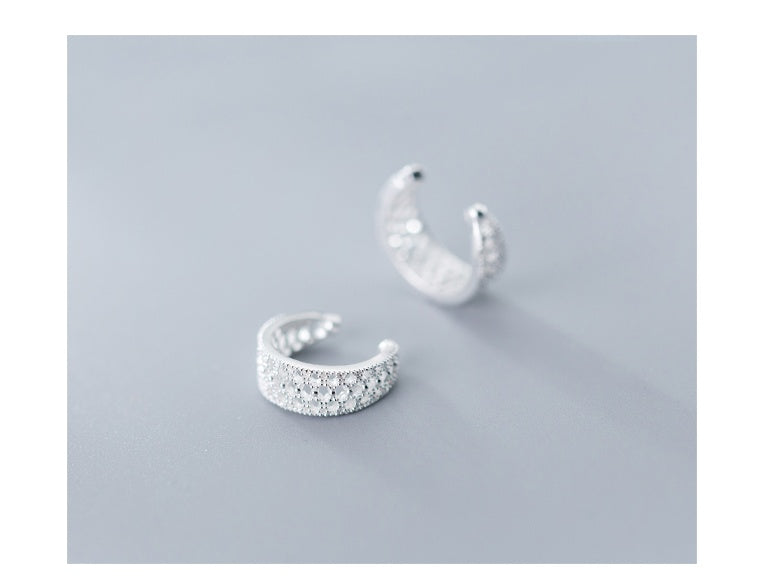S925 silver earrings curved ear clip LadyShow.Store