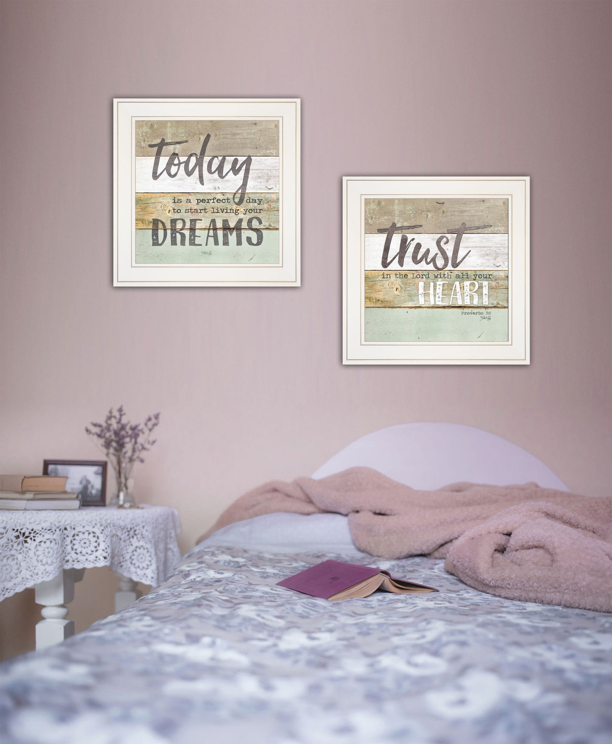 Set Of Two Trusting in the Lord White Framed Print Wall Art LuxuryLifeWay Online Store