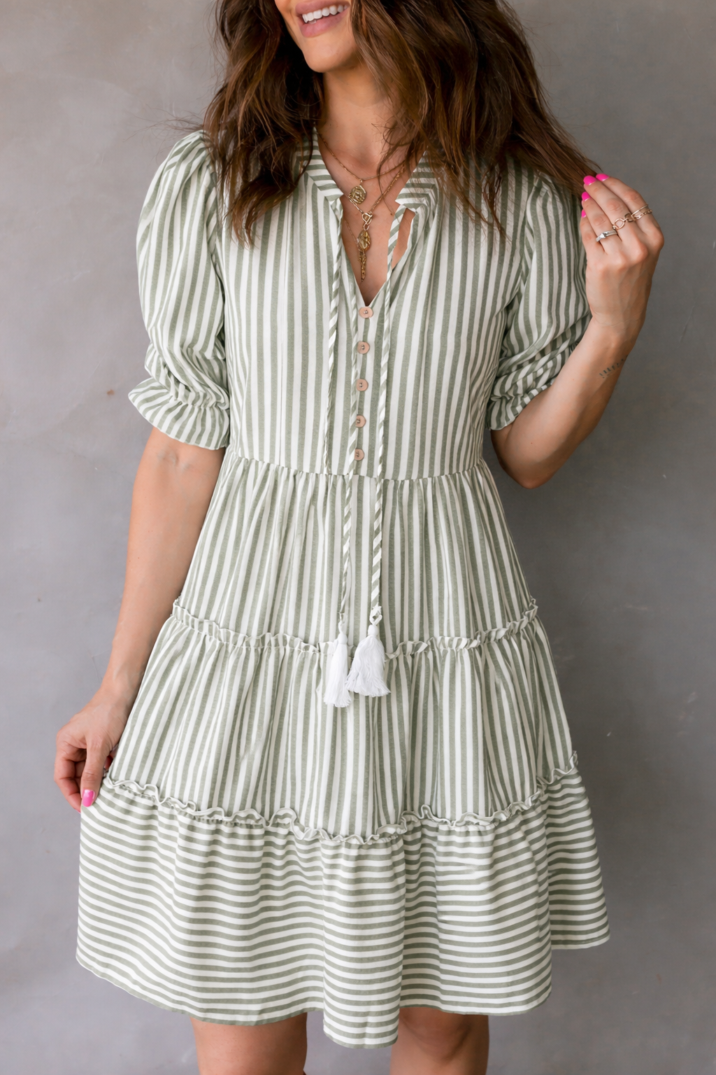 Bailey Sleeve Tiered Flattering Dress LuxuryLifeWay Online Store