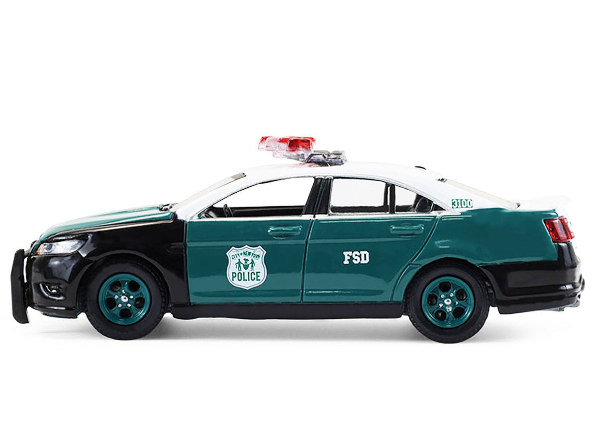 2014 Ford Taurus "New York Police Department (NYPD) Vintage Tribute Livery" Green and Black with White Top "Hot Pursuit" Series 47 1/64 Diecast Model Car by Greenlight LuxuryLifeWay Online Store