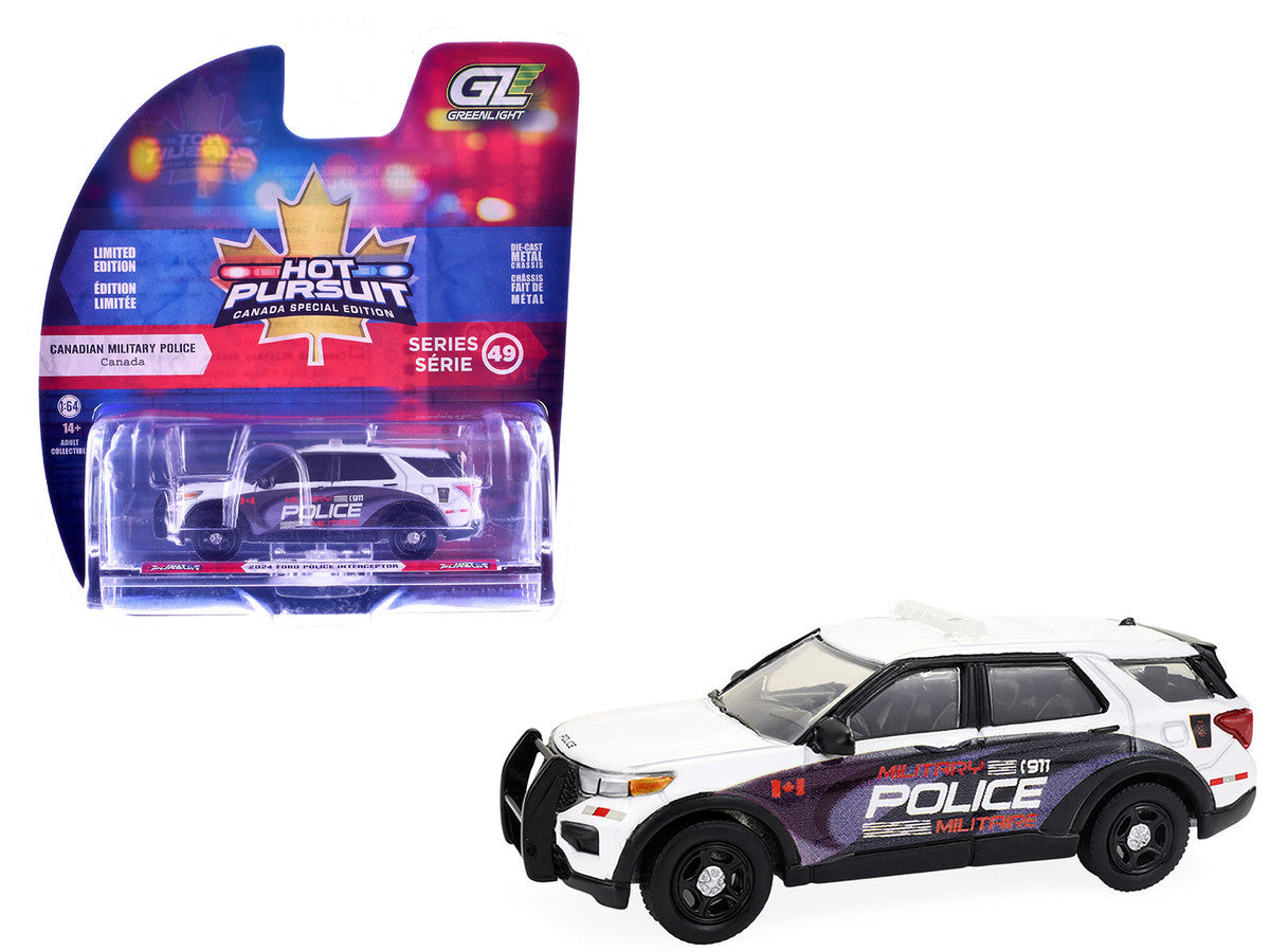 2024 Ford Police Interceptor Utility "Canada Military Police" White with Graphics "Hot Pursuit - Canada Special Edition" Series 1/64 Diecast Model Car by Greenlight LuxuryLifeWay Online Store