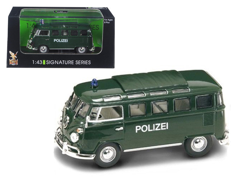 1962 Volkswagen Microbus Police Green 1/43 Diecast Car Model by Road Signature LuxuryLifeWay Online Store