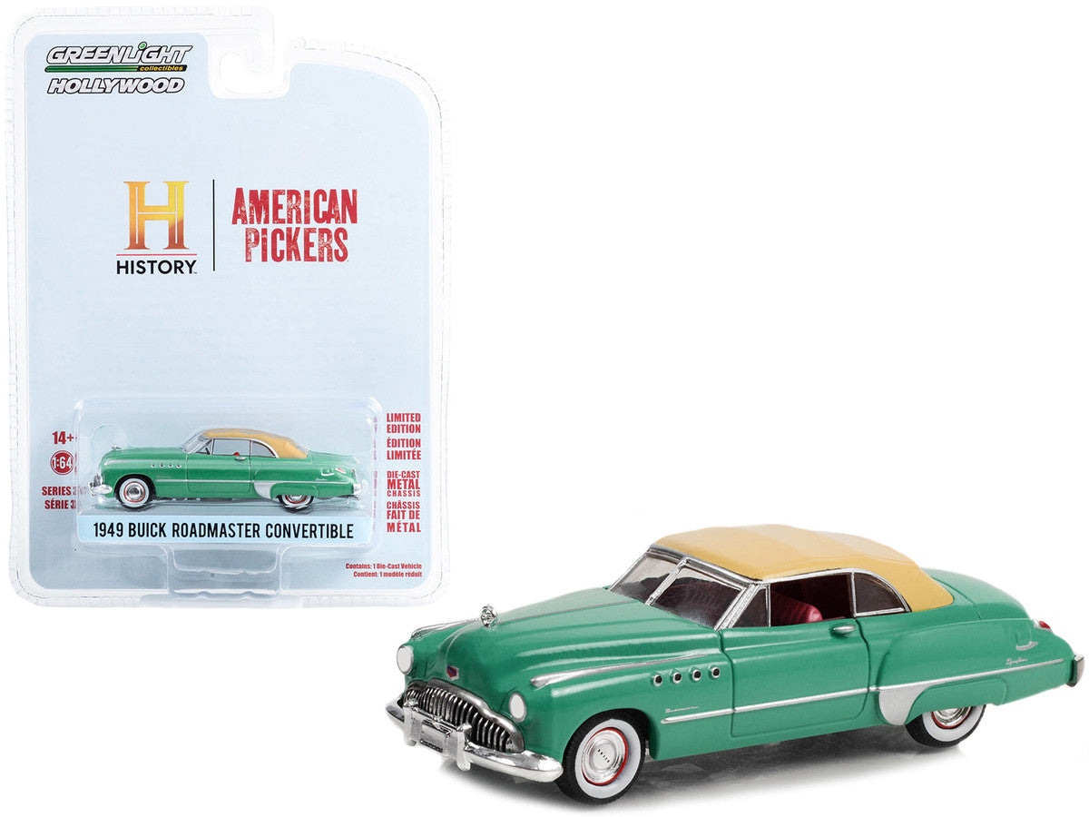 1949 Buick Roadmaster Convertible Green with Tan Soft Top "American Pickers" (2010-Current) TV Series "Hollywood Series" Release 37 1/64 Diecast Model Car by Greenlight LuxuryLifeWay Online Store