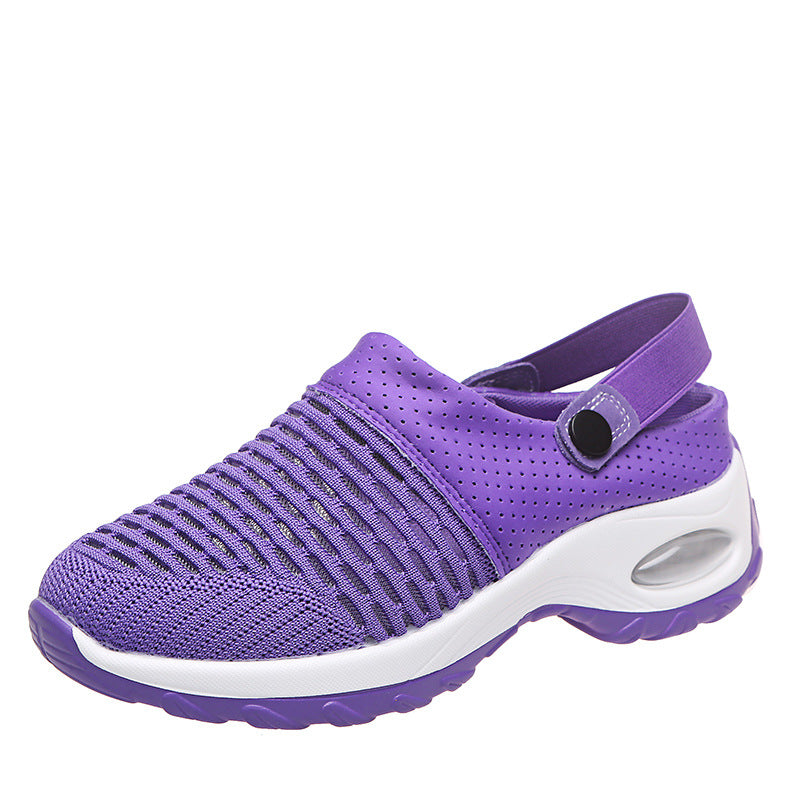 Spring And Summer Daily One Pedal Half Drag Breathable Light Air Cushion Women Sandals LadyShow.Store
