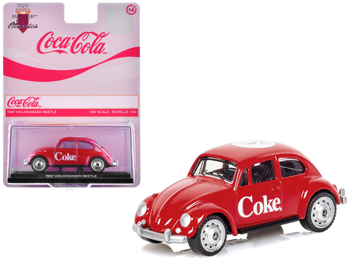 1967 Volkswagen Beetle "Coca-Cola" Red 1/50 Diecast Model by Motorcity Classics LuxuryLifeWay Online Store