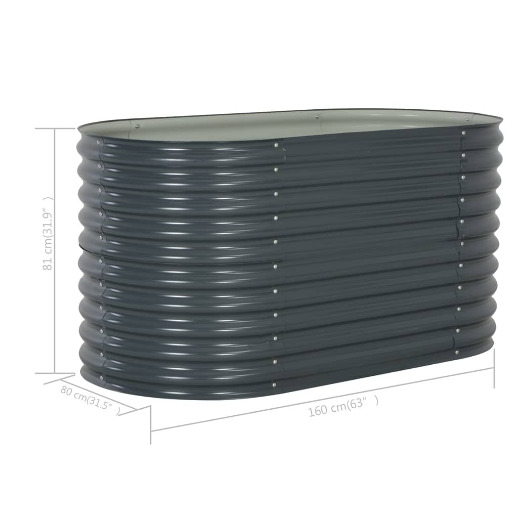 Garden Raised Bed 63"x31.5"x31.9" Galvanized Steel Gray LuxuryLifeWay Online Store