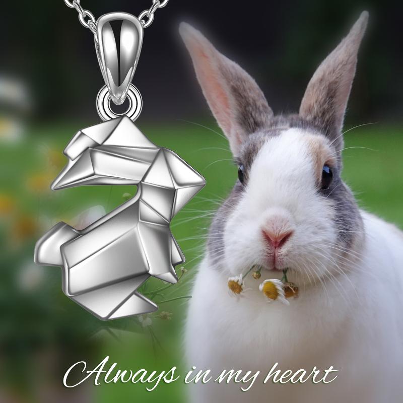 Origami Rabbit Bunny Urn Necklace for Ashes in Sterling Silver as Gifts LadyShow.Store