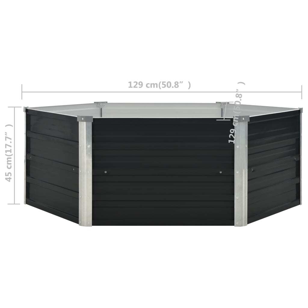 Raised Garden Bed Anthracite 50.8"x50.8"x17.7" Galvanized Steel LuxuryLifeWay Online Store