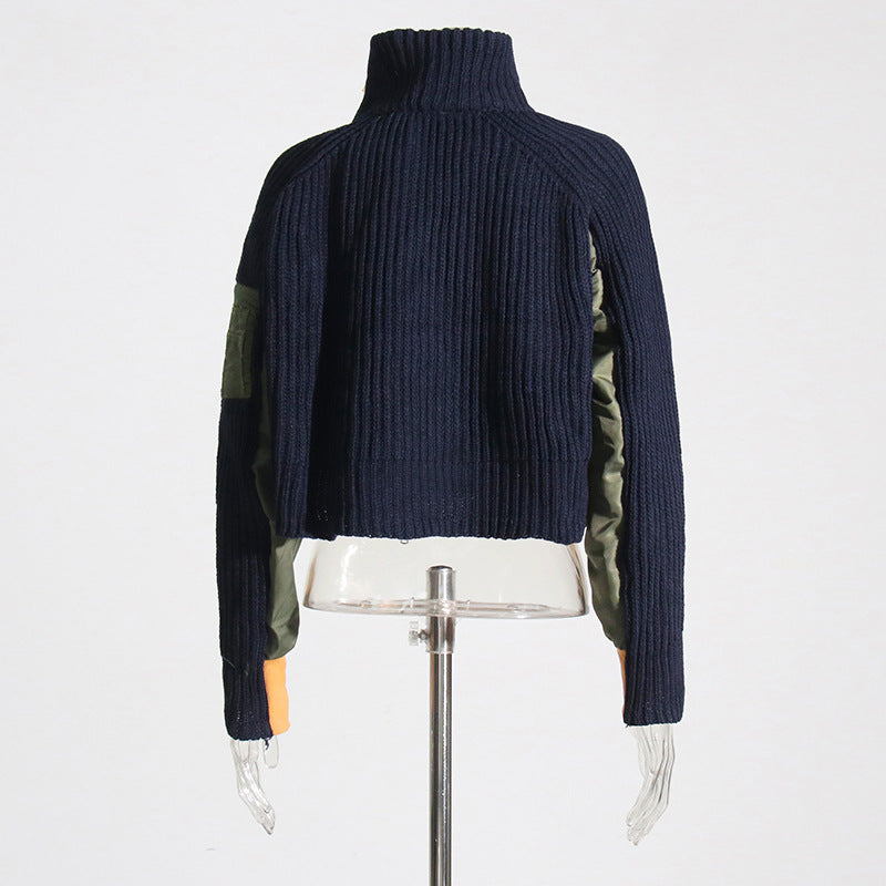 Women's Turtleneck Fashion Knitted Short Coat Best YouTube Store