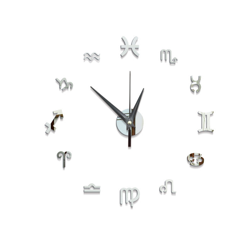 Creative Mirror Constellation Wall Clock Background Wall Decoration PearlNestDecor.com